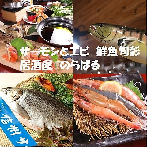 サーモンとエビ 串カツの海鮮居酒屋